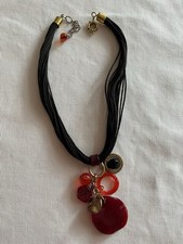 Antica Murrina  DAMEN Halskette Collier Murano Glas Original - Rot Und Schwarz