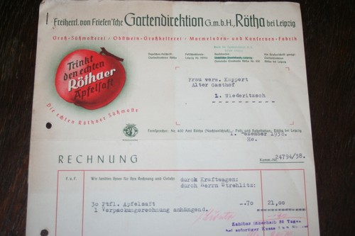 Rechnung freiherrl von - rechnung,