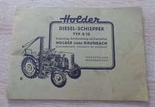 Holder Dieselschlepper B10 Betriebsanleitung und Ersatzteilliste