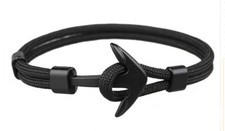 Ankerarmband schwarz anthrazit 20,5 cm Strand Surfer Unisex