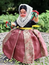 Trachten Puppe Tänzerin aus Spanien alte Handarb. aus Masse 17cm Rarität Sammler