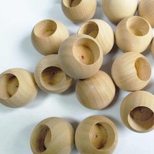 Natur Holzkugel Mit halbem Loch Halbgebohrt Ø 10mm,12mm,15mm,20mm,25mm,30mm