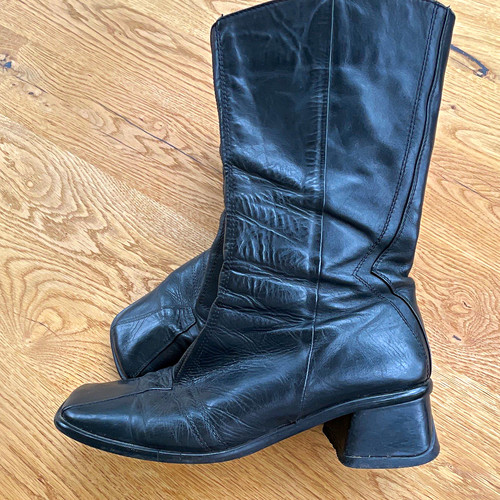 Damen leder stiefel schwarz - damen,