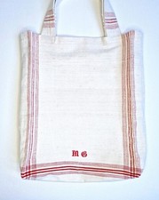 Einkaufsbeutel, Tragetasche,handgewebt.,altes Leinen,nachhaltigUpcycling,waschb.
