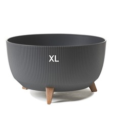 Pflanzschale Blumentopf mit Füßen Schale für Solarbrunnen Grabschale Anthrazit