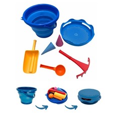 Schildkröt Funsports - 7In1 Sand Toys Falteimer Set - Blau Neu