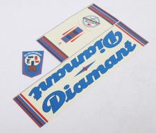 DIAMANT Decals Sticker blau Dekor 3-teilig Set DDR Aufkleber Rennrad Bahnrad