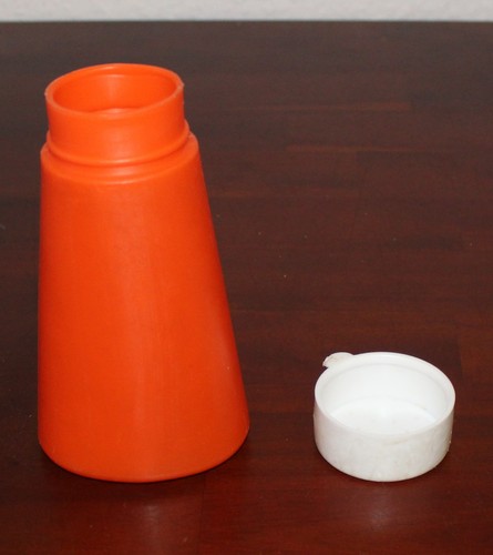 Ddr puderdose orange weiß - puderdose,, orange/weiß