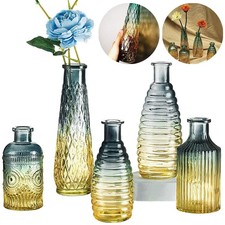 5 Mini Glasvasen Set für