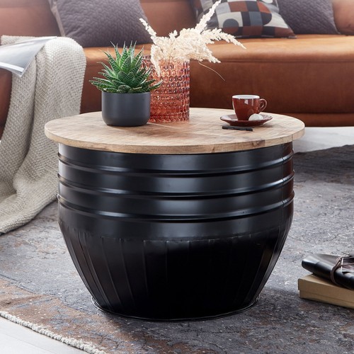 Finebuy couchtisch holz - holz, rund