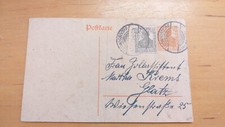 Briefmarken  DR Postkarte Ludwigsdorf 1918 Ausweiskarte f. Kohleausgabe selten