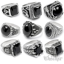 Edelstahl herren ring onyx - edelstahl,