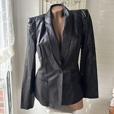 Guess DJ Tiesto Black Coated Blazer Jacket Jacke Schwarz Leder-Optik Sonderediti