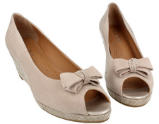 Damen Van Dal Ex-Display Wildleder Leder Peeptoe Keilschuhe :Unity UK 8 D