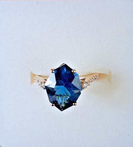 Londonblauer topas goldring - londonblauer, topas-goldring
