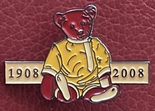 Pin STEIFF ALFONZO TEDDY BÄR  1908-2008 Jubiläum PIN BADGE Abzeichen RAR!!!