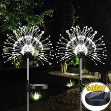 2/4X LED Solarleuchte Feuerwerk Licht Lichterkette Solarlampe Außen Garten Deko