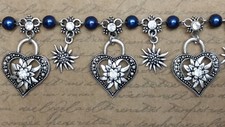 Perletta Charivari Herzklopfen Edelweiß #2 Trachten Dirndlkette Hochzeit blau