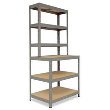 shelfplaza PROFI 190x80x60 cm Werkbank Regal grau - Werkstatt Lager