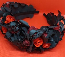 Hochzeit Haarkranz Blumen, Gothik Braut, Totenköpfe,Halloween,Dirndl,Oktoberfest