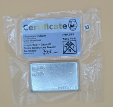 Indium Barren 99,99% Reinheit