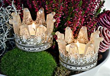 ❀ 2 x Teelichtstecker Krone