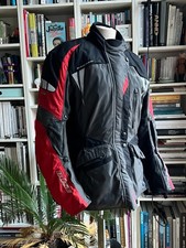 BÜSE Motorradjacke Biker Jacke Gr.42 Grau-Rot Kleidung Schutz AirFlow Rennjacke