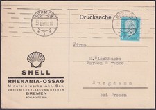 Firmenlochung Perfin OSS Shell Rhenania-Ossag Mineralölwerke Bremen 1931