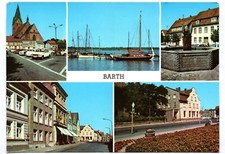 Ak Barth Markt An der Mole 1980 Brunnen am Markt Ernst Thälmann Straße