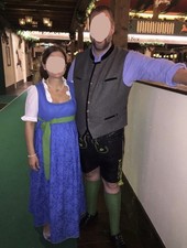 Edles Dirndl H. Moser Größe 40 Blau Grün  Umstandsdirndl