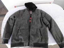 Southern Territory Lederjacke grau XL/XXL mit Kapuze Winter