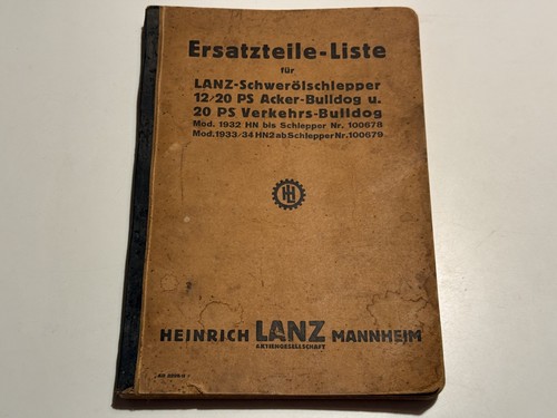 Lanz ersatzteile liste - lanz, 12/20
