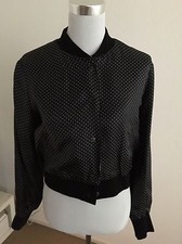 Coast Weber & Ahaus Blouson Wie Neu Gr.38/40 IT 46 Schwarz Seidenmischung