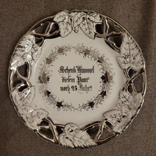 Vintage Teller 22cm Silberhochzeit alt