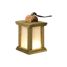 Krippenzubehör Laterne Holz weiß E10 5,1 cm Deko für Krippe