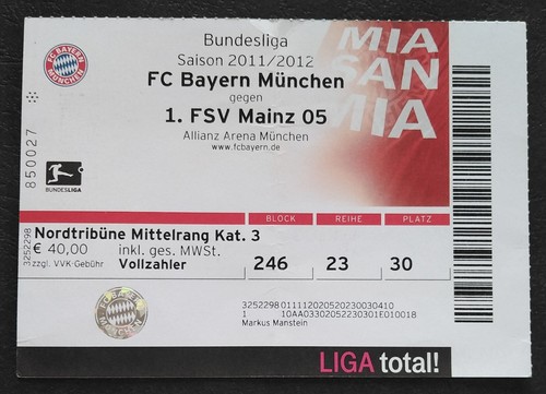 Ticket bundesliga 2011 - bundesliga, 2011/12