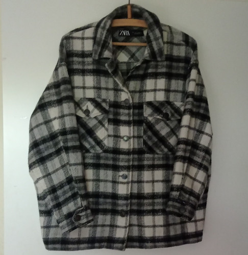 Zara damen jacke kariert grau - zara,