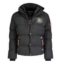 Geographical Norway Herren Jacke Daunenjacke Winterjacke Parka Schwarz gefüttert