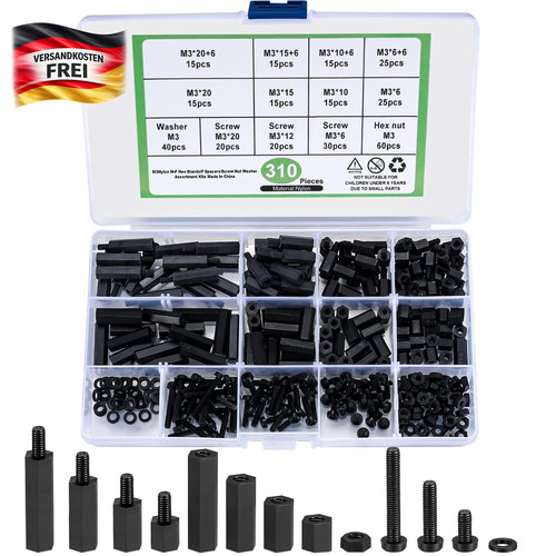 310 tlg nylon schrauben - 310-tlg., m3