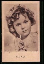 Schauspielerin Shirley Temple mit ernstem Blick, Ansichtskarte 
