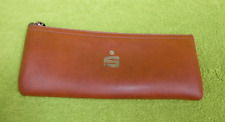 Alte Federmappe Etui Stiftemappe Leder original Sparkasse in braun