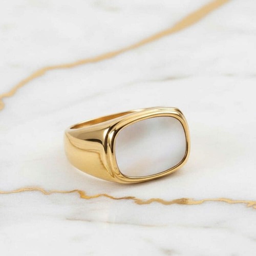 Ring muschel rechteck - rechteck, perlmutt