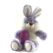 Plüschhase mit lila Osterei ca.16 X 27 Cm Hase Ostern Plüsch Plüschtier Neuware