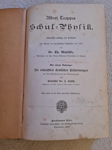 Physik schulbuch von 1903 - physik,