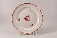 Meissen Teller indische Malerei  Vogel orange Rot Dekor 314513 II.Wahl Ø20,5cm