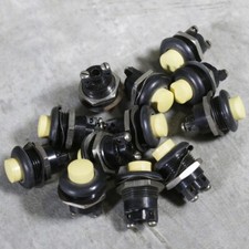 1 x Einbauschalter Taster Schalter rund Tastschalter Vintage Schwarz Klingel