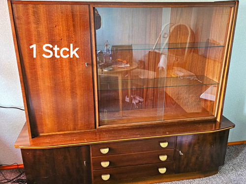 Holz glas vitrine braun - vitrine, 3