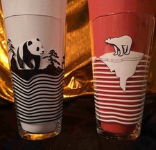 2 Ritzenhoff Nautur Pur Pamda Eisbär Frucht Saft Milch Wassergläser Neu  Romi B.