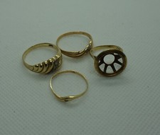 SHK22-161: 4 Ringe 585er Gold Gelbgold teils mit Brilliantsplitter Wertanlage 