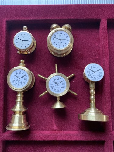 Miniatur messing uhr - 5x,